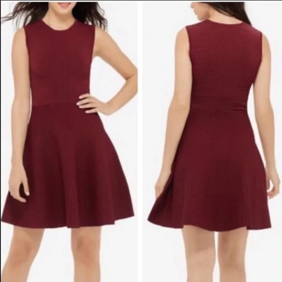 Women's Eva Longoria Burgundy Red Power Knit Dress - Picture 1 of 7